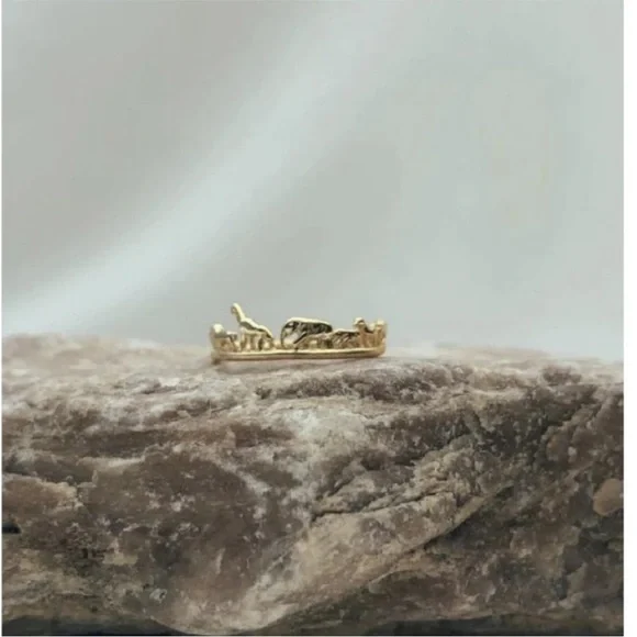 "Paradise" African Safari Animal Giraffe Elephant Zebra Silver Dainty Gift Ring - Picture 4 of 7